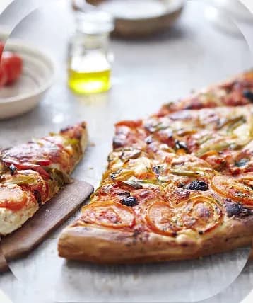 Vegetable pizza slices