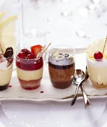 Dessert verrines with spoons